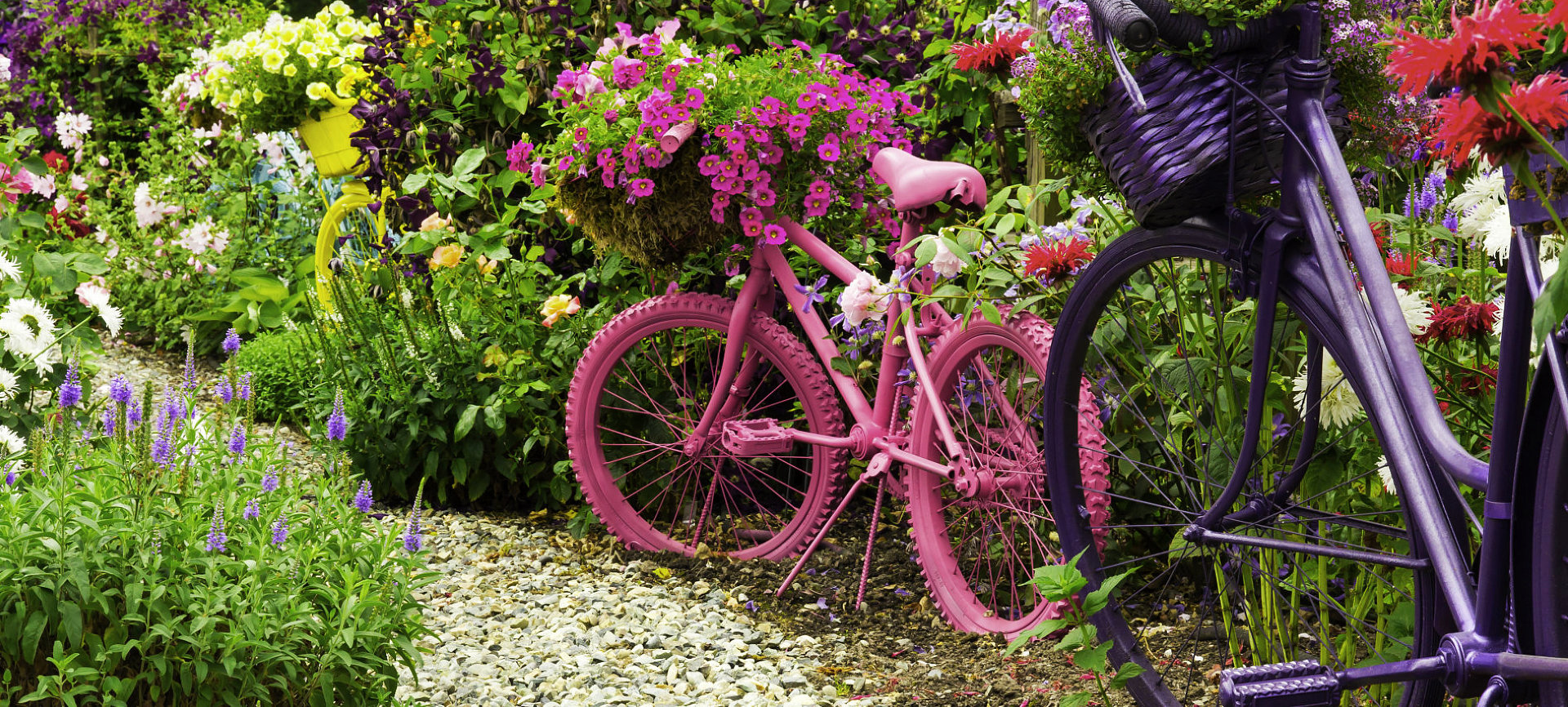 bike sculptor on a garden